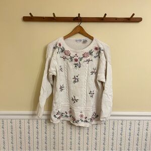 VINTAGE Bydesign Embroidered Floral Sweater